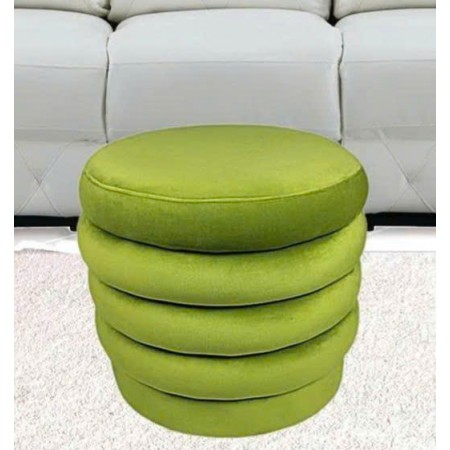 88003018 : Bàn Sofa, Ottoman Hình Tròn - Xanh Lá